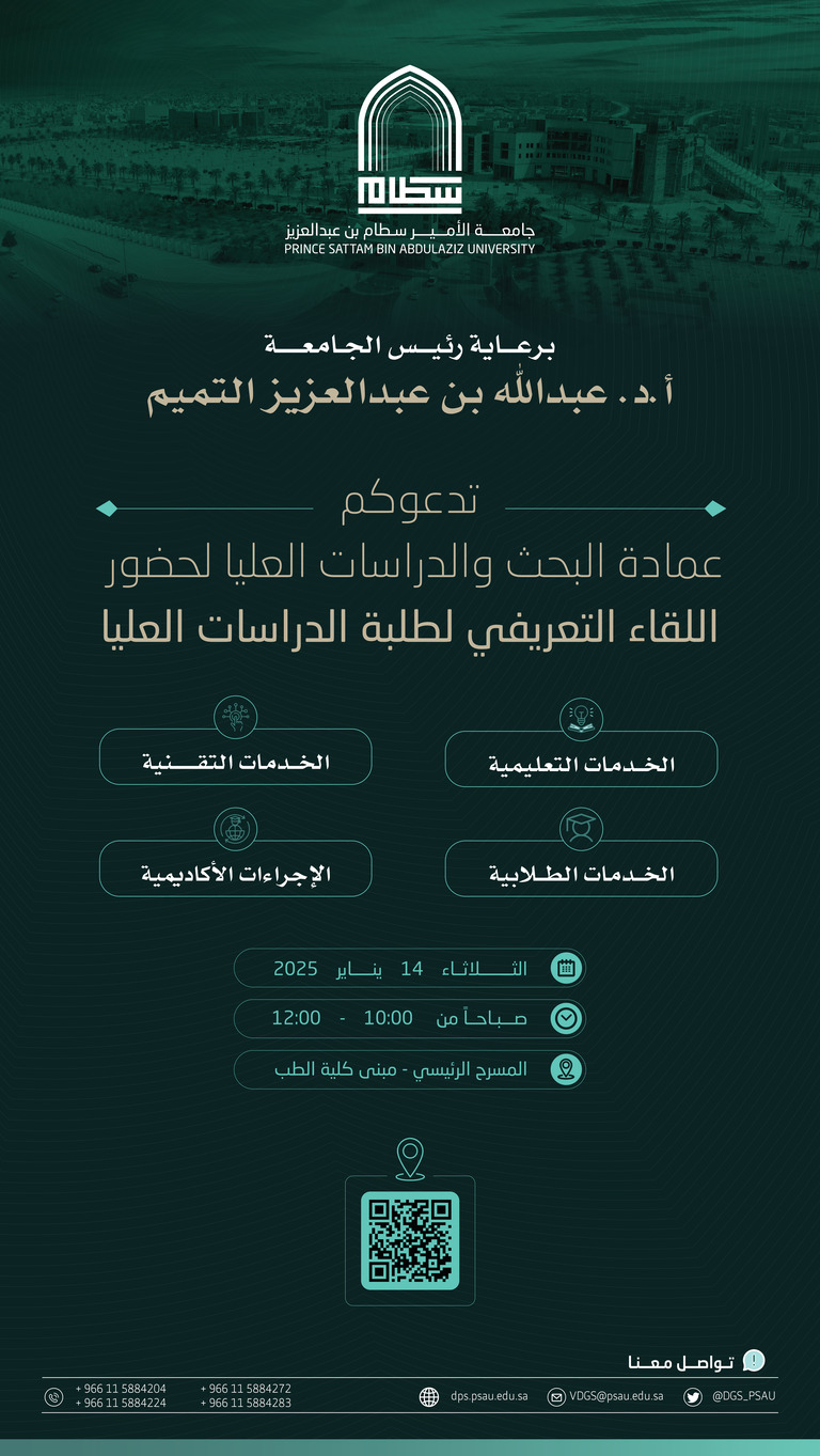 اللقاء التعريفي بطلبة الدراسات العليا المستجدين للعام الجامعي 1446هـ