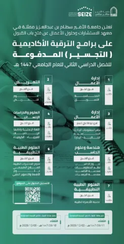 فتح باب القبول لبرامج الترقية الأكاديمية (التجسير) للفصل الدراسي الثاني 1447هـ 