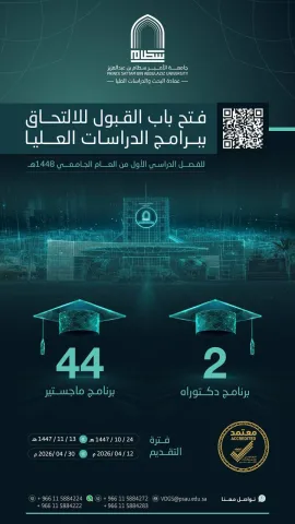 فتح باب القبول ببرامج الدراسات العليا